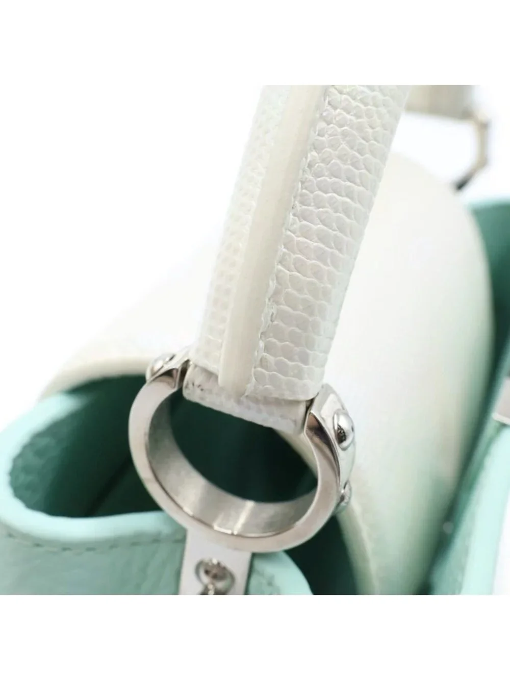 Louis Vuitton Capucines Mini 2-Way Shoulder Bag White Pastel Green Leather